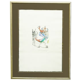 Salvador Dali "Le Corregidor Don Eugenio De Zuniga Et Son Alguazil Garduna" Colored Lithograph