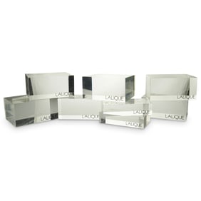 (8 Pc) Assorted Lalique Acrylic Store Display Stands