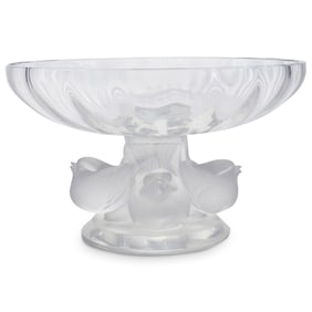 Lalique Crystal "Nogent" Footed Bowl