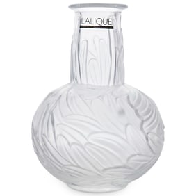 Lalique Crystal "Plumes" Bud Vase