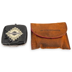 Jay Strongwater Enameled / Jeweled Square Compact Mirror Case