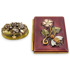 (2 Pc) Jay Strongwater Photo Frame & Trinket Box Grouping