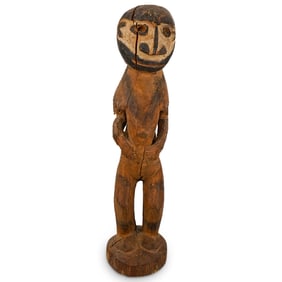 African Carved Wood Female Fertility Effigy