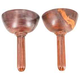 Pair Of Art Deco French Carved Wood Sconces