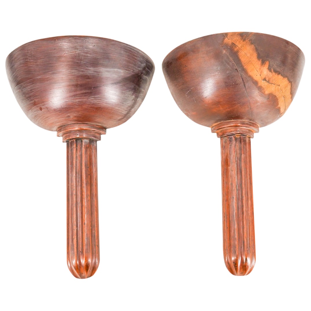 Pair Of Art Deco French Carved Wood Sconces (1 of 9)