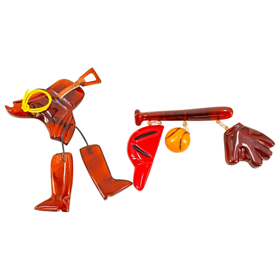 (2 Pc) Signed Schultz Bakelite Brooch Pin Grouping Pair (1 of 7)