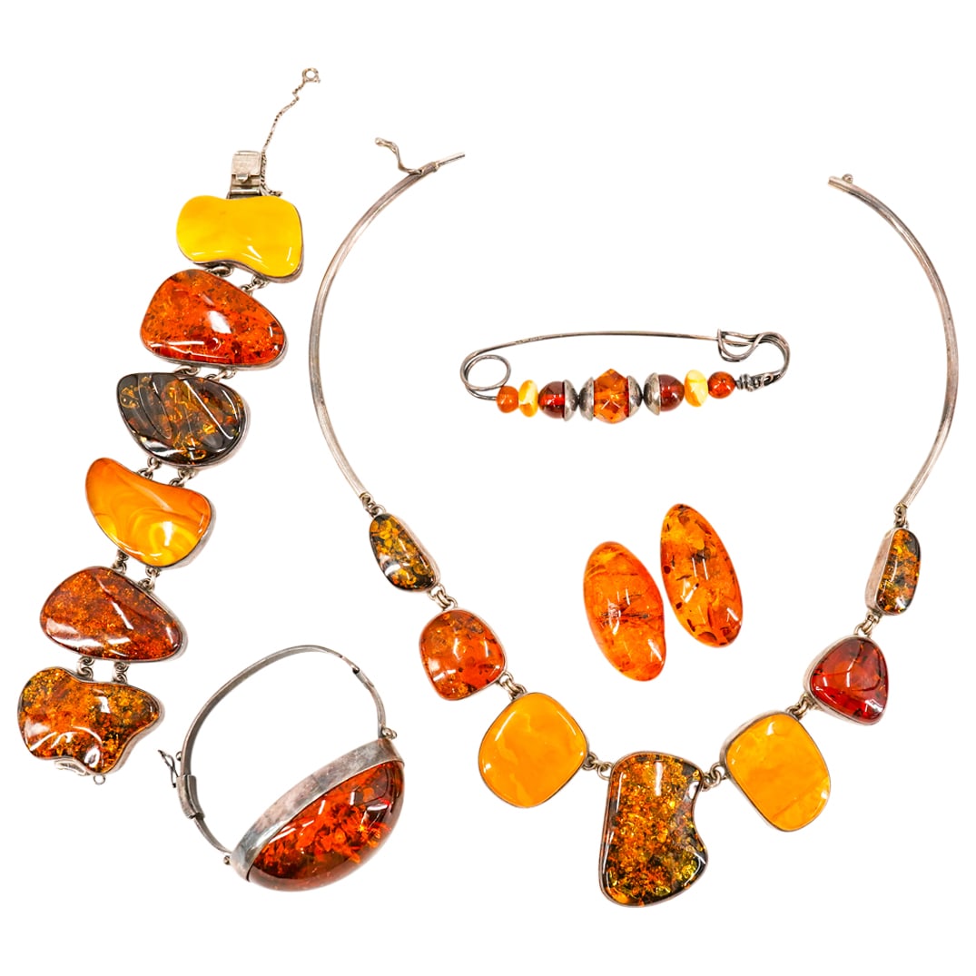 (5 Pc) Sterling Silver & Semi Precious Stone Jewelry Set (1 of 20)