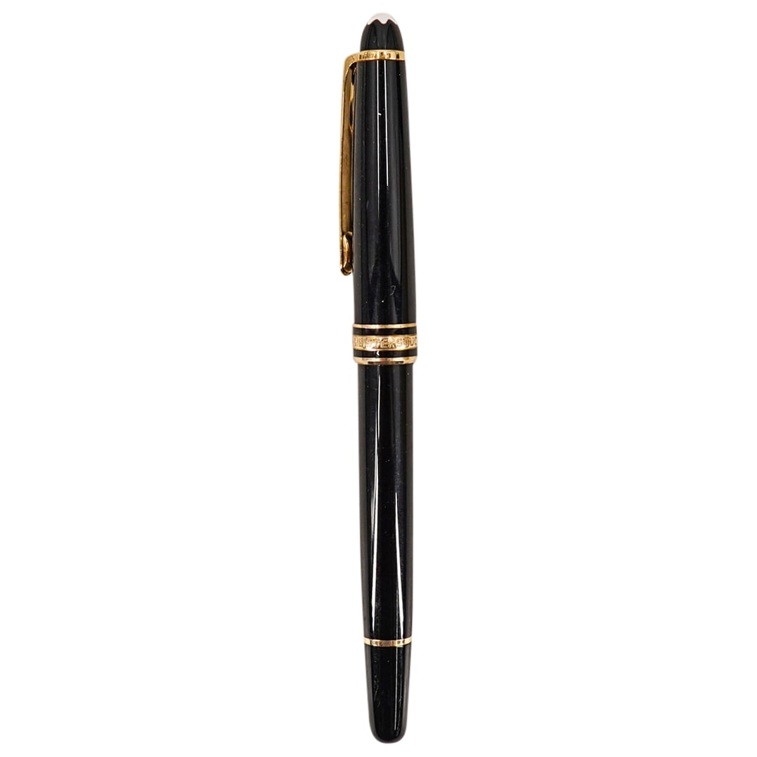 Montblanc Designer Pen: DESCRIPTION: Montblanc pen featuring an elegantly smooth black body accenting with gilt rings including one marked "Meisterstuck", "Montblanc", and "Pix". Model #: MY2278533 CIRCA: 20th Century ORIGIN