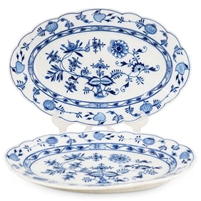 (2) Meissen Oval Porcelain Platters