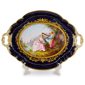 Oval Cobalt Blue and Gilt Serving Platter