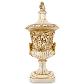 Vintage M.A.S. Italian Capodimonte Urn with Cover