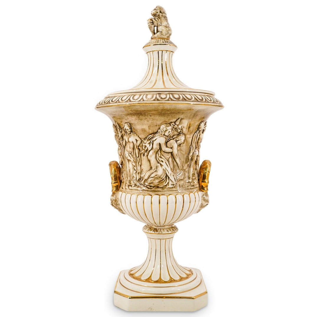 Vintage M.A.S. Italian Capodimonte Urn with Cover (1 of 10)