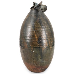 Signed Leon Studio Pottery Ceramic Vase