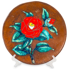 Japanese Arts and Crafts Moriage Enameled Plate