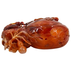 Chinese Natural Cherry Red Agate Bowl