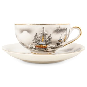 Japanese Kutani Cup and Saucer