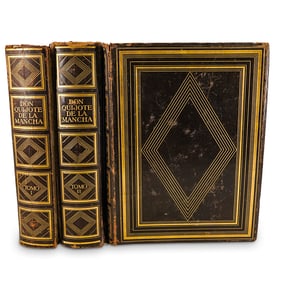 Sets of (2) Volumes Don Quijote de la Mancha, Illustrated