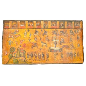 Antique 19th Cent. Mexican Oil Painting On Canvas