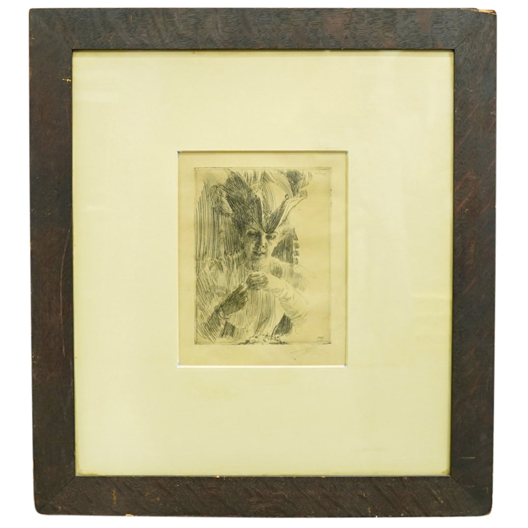 Anders Zorn (Swedish, 1860) "A Ring" Signed Etching (1 of 11)