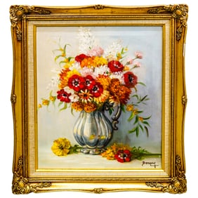 Signed Bernay (20th Cent.) Still Life Oil On Canvas Painting