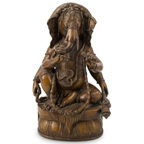 Antique Indian Mixed Metal Ganesha Statue