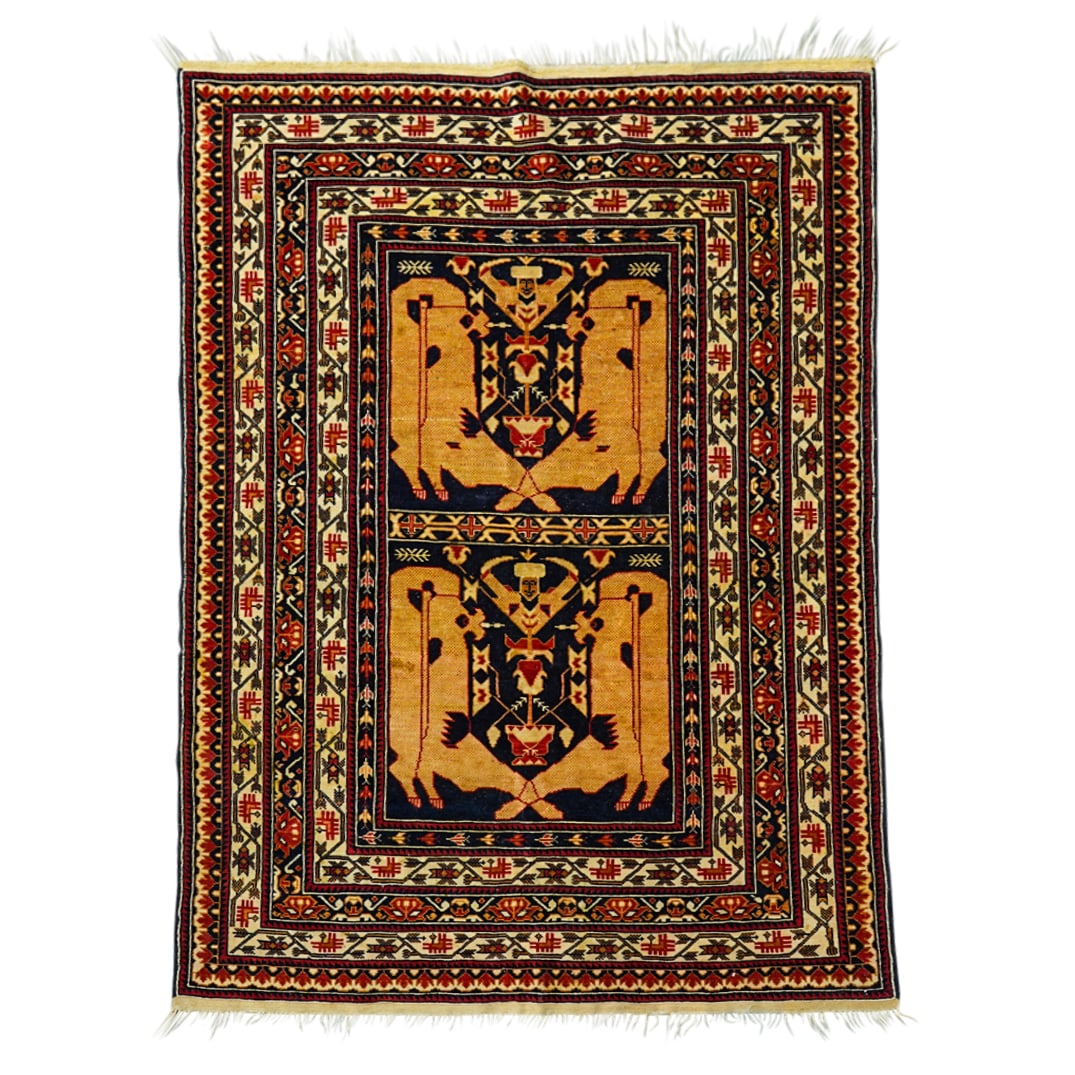 Signed Sayed Muhammad Middle Eastern Hand Knotted Wool Rug (1 of 7)