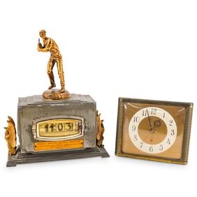 (2 Pc) Antique Electric Table Clocks