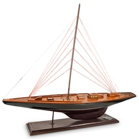 Vintage International Ship Supply Company Model Boat On Base