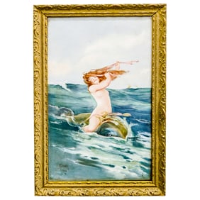 Antique B.S. Brower Enameled Porcelain Plaque