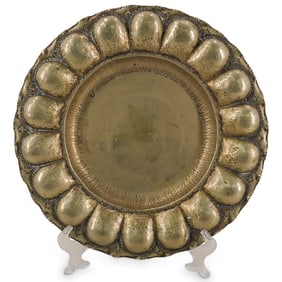 South American Silver Plated Hammered Tray