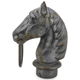 Iron Horse Head Hitching Post Finial