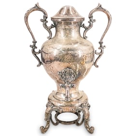 Antique English-Style Silver Plate Tea Urn / Samovar
