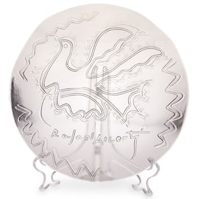 Rafael Alberti (1902-1999) Glass Dove Plate