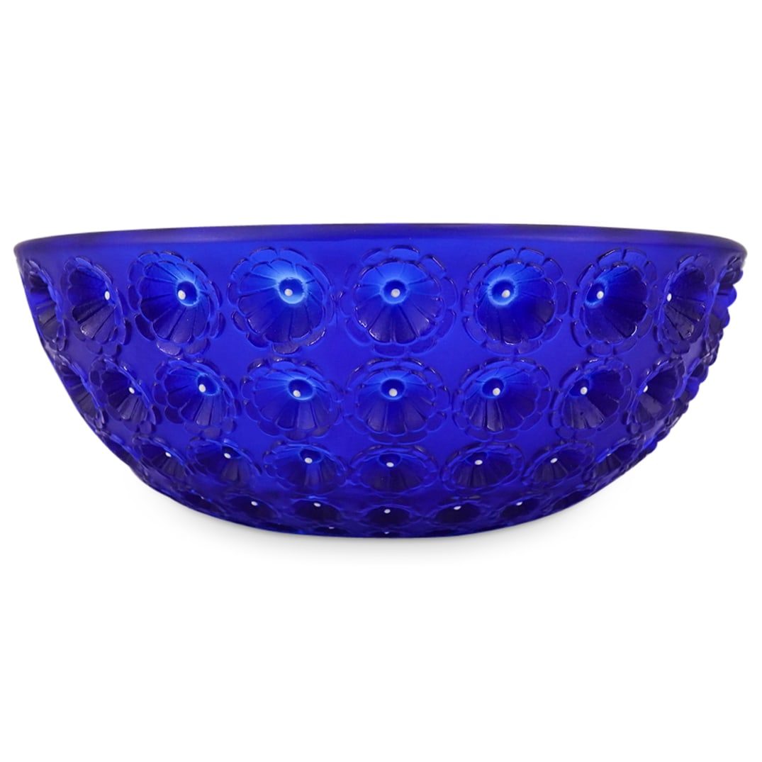 Lalique Crystal "Nemours" Cobalt Blue Bowl (1 of 9)