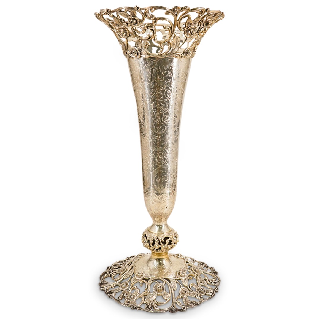 Large Bailey, Banks & Biddle Sterling Silver Trumpet Vase (1 of 17)