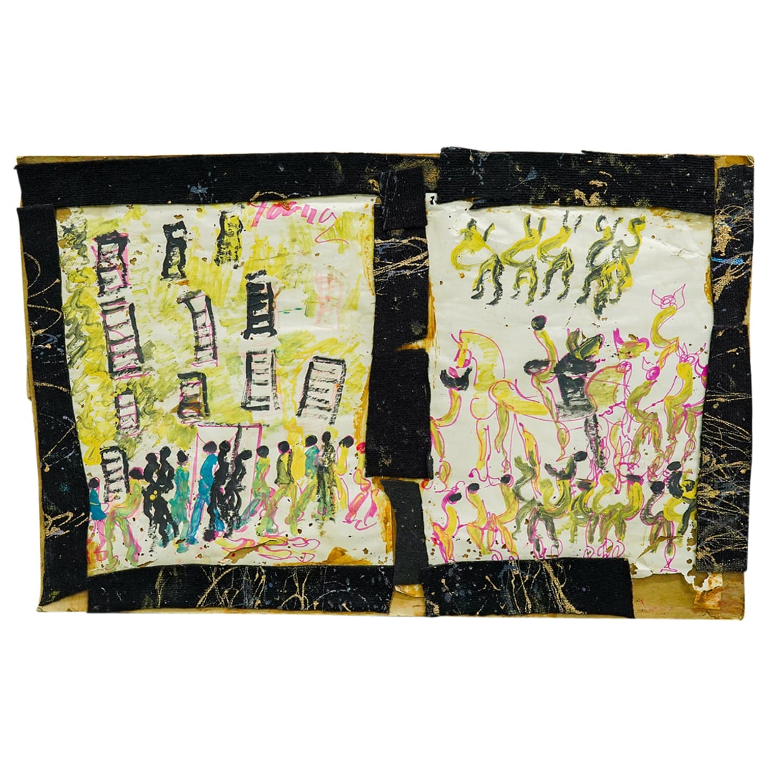 Purvis Young (American. 1943) Mixed Media Painting On Board (1 of 7)