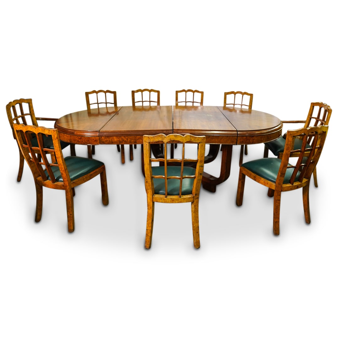 10 pc (Amsterdam School) Burlwood Dinning Table & Chairs (1 of 20)