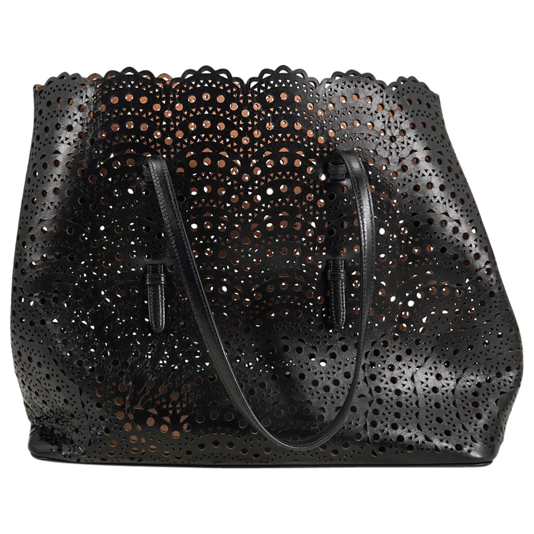 Vintage Designer ALAIA Laser-Cut Black Leather Tote Bag (1 of 17)
