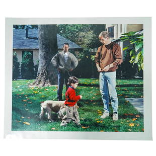 Tina Barney (American, 1945) 'The Puppy' Dye Coupler Photographic Print: DESCRIPTION: Tina Barney (American, 1945) 'The Puppy' Dye coupler print on Kodak professional paper. CIRCA: 2003 ORIGIN: USA DIMENSIONS: H: 16" x L: 20" CONDITION: Tear to center, Minor creasing, in o