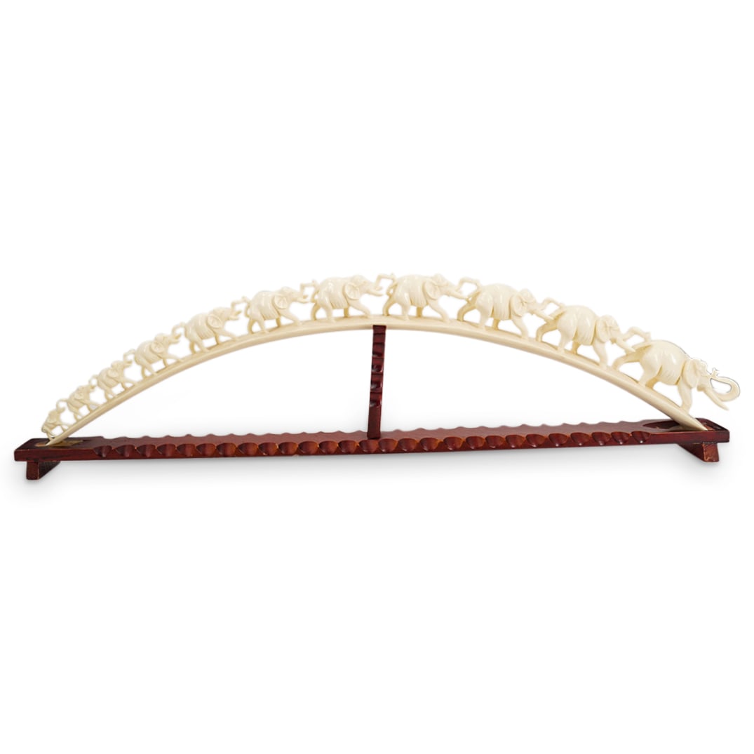 Antique Carved Elephant Statue (1 of 13)