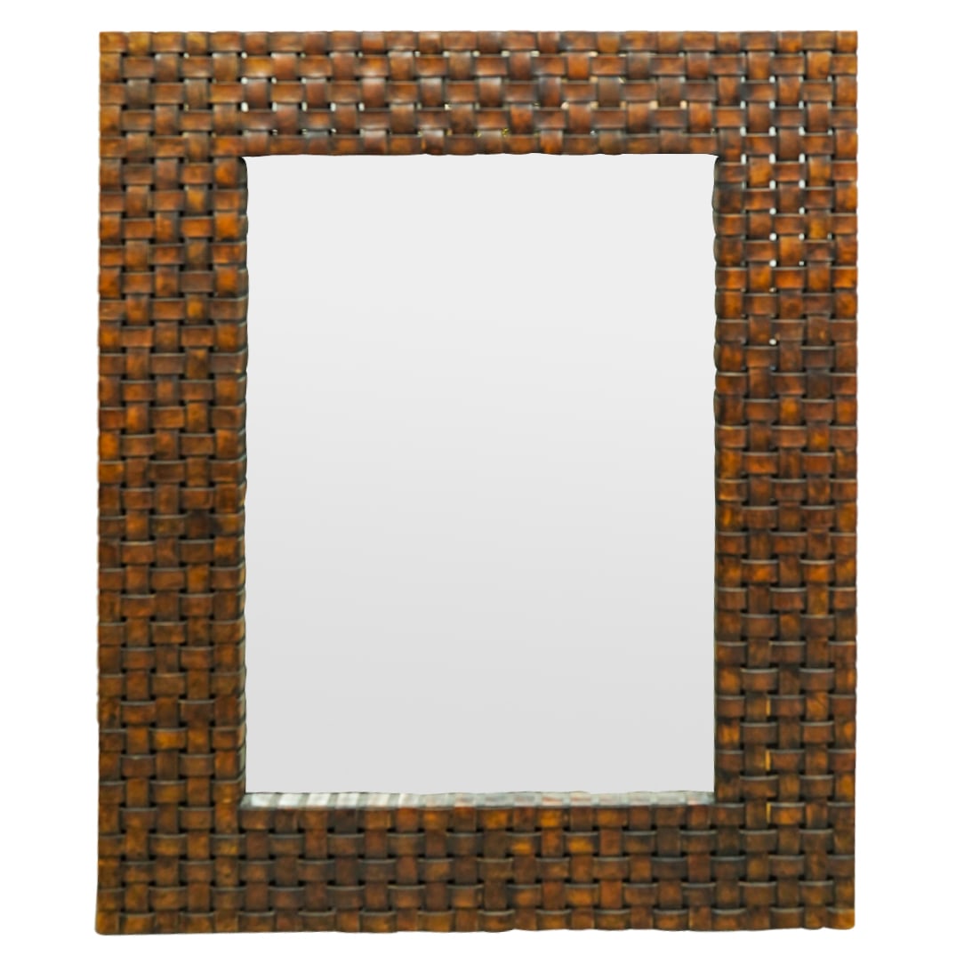 Woven Leather Framed Mirror (1 of 12)