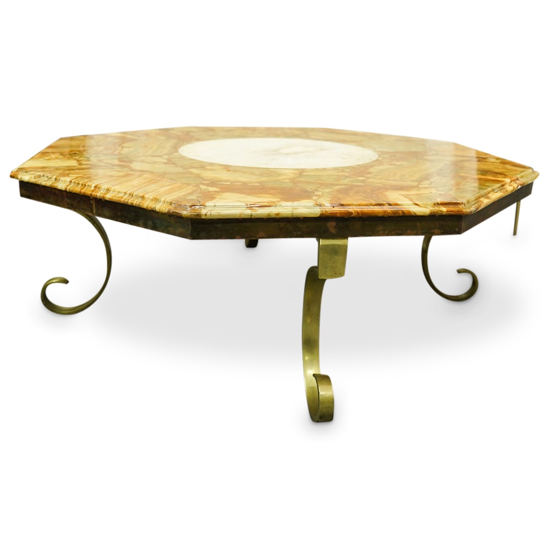 Mexican Aztec Themed Onyx Octagonal Coffee Table (1 of 10)