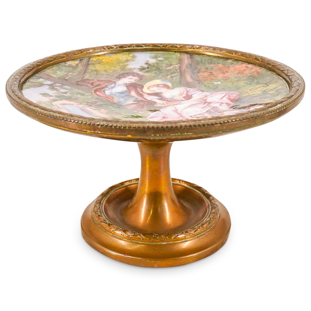 French Enamel on Brass Compote (1 of 7)