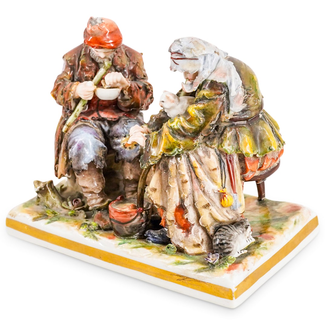 Italian Capodimonte Figurine of an Old Couple (1 of 7)