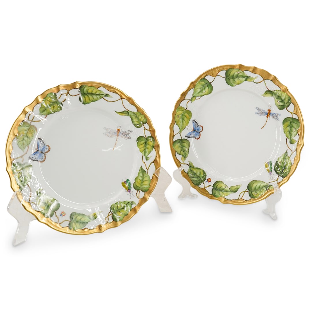 (2 Pc) Anna Weatherley Hand Painted Porcelain Dinner Plates (1 of 8)