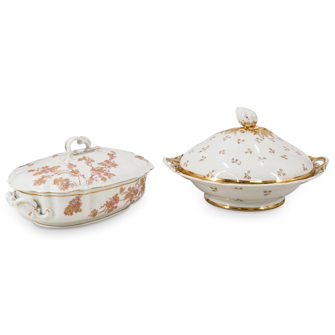 (2 Pc) Antique Central European Porcelain Tureens (1 of 18)