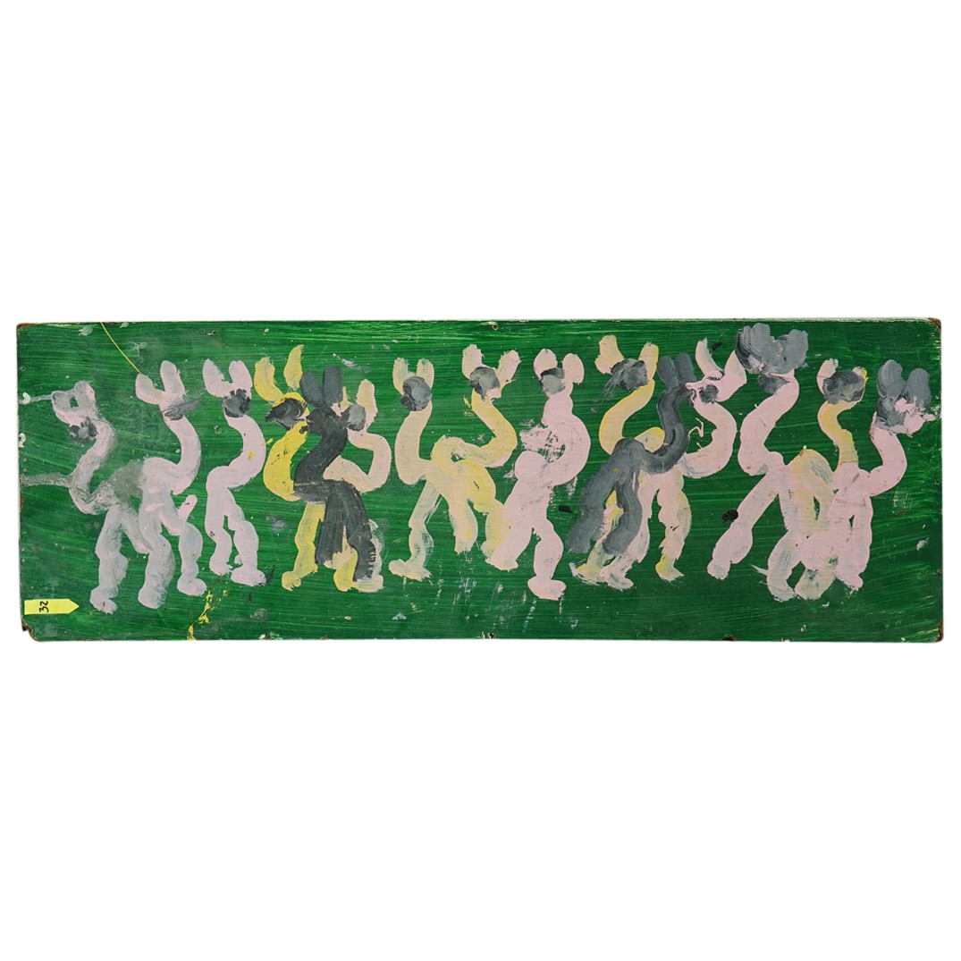 Purvis Young (American. 1943) Mixed Media Painting On Board (1 of 5)