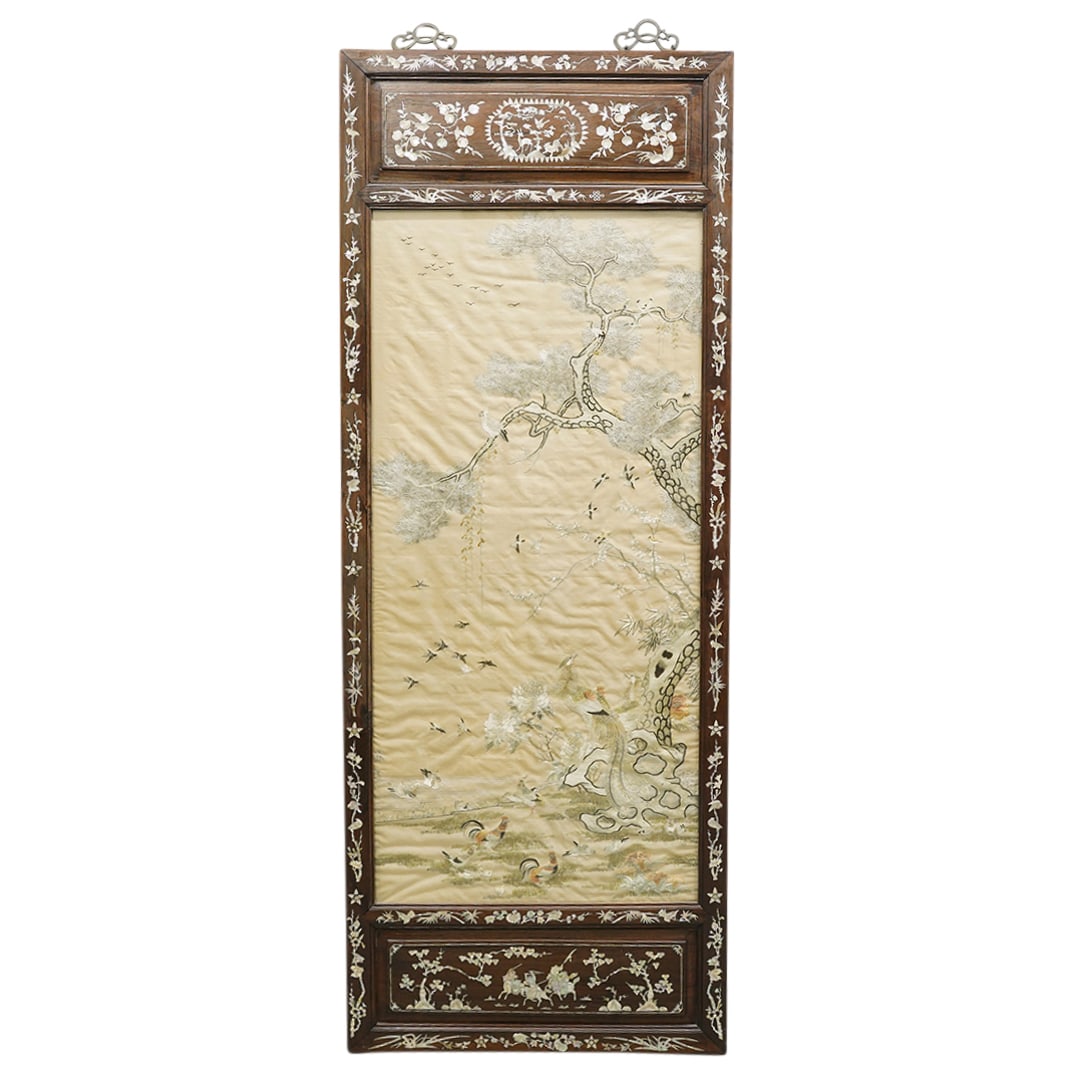 Fine Chinese Embroidery W/ MOP Inlaid Frame (1 of 15)
