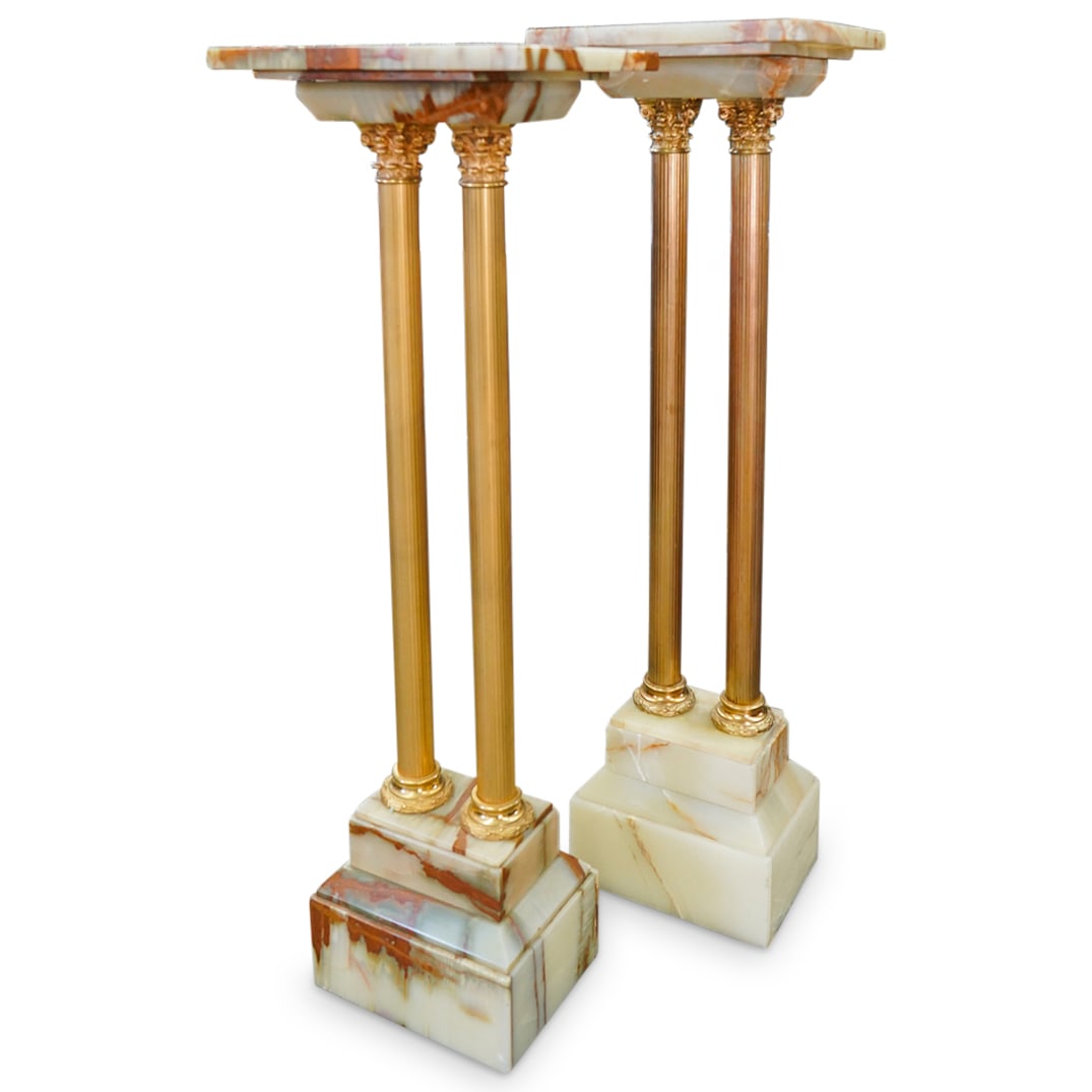 Pair Onyx & Gilt Bronze Pedestals (1 of 17)