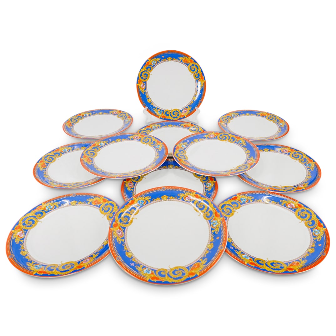 (12 Pc) Versace Rosenthal Porcelain "Primavera" Dinner Plates Set (1 of 5)